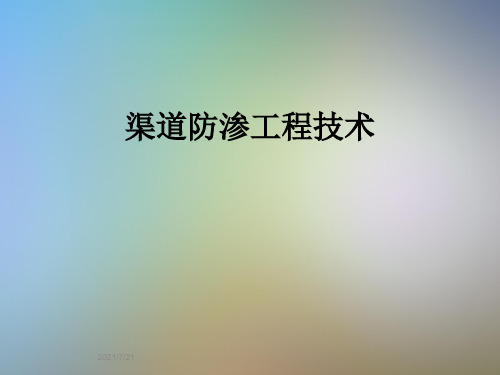 渠道防渗工程技术
