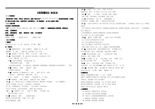 第11课《岳阳楼记》知识点梳理+2022—2023学年部编版语文九年级上册