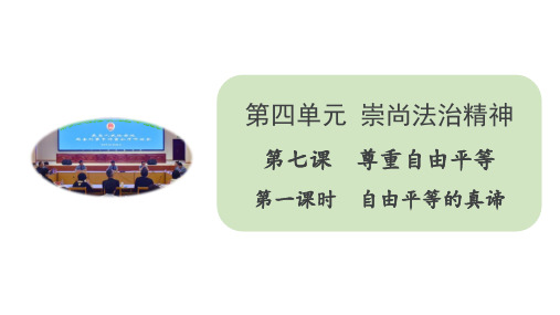 人教部编版八年级道德与法治下册课件 7.1 自由平等的真谛