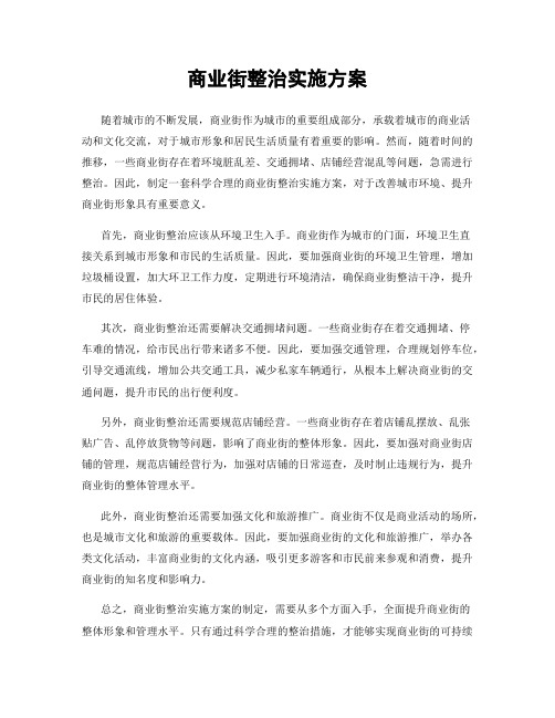 商业街整治实施方案