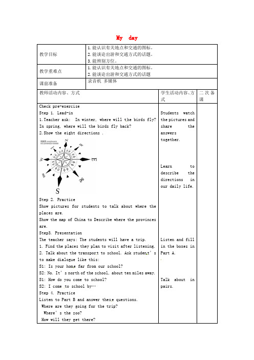 江苏省宿迁市宿豫区关庙镇初级中学七年级英语上册 Unit 4 My Day Comic strip 