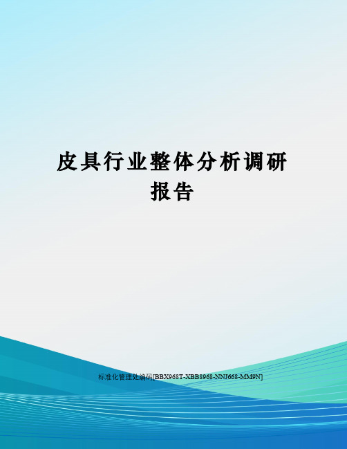 皮具行业整体分析调研报告