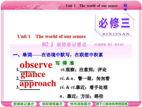 Unit 1 The world of our senses自主对答案