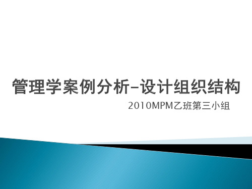 管理学案例分析设计组织结构加长版