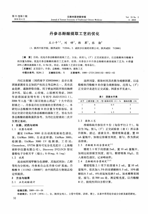 丹参总酚酸提取工艺的优化