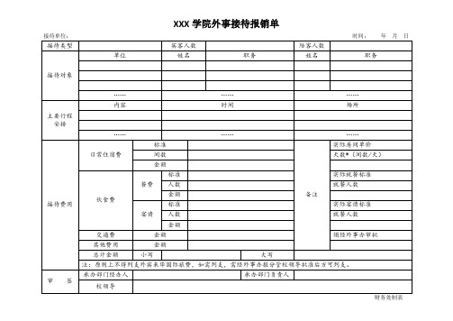 (最新版)学院外事接待报销单