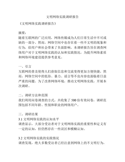 文明网络实践调研报告