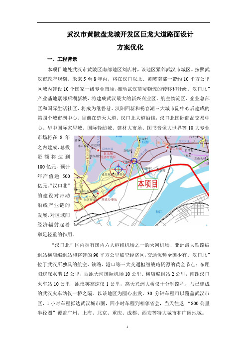 武汉黄陂盘龙城经济开发区巨龙大道路面设计方案5.12