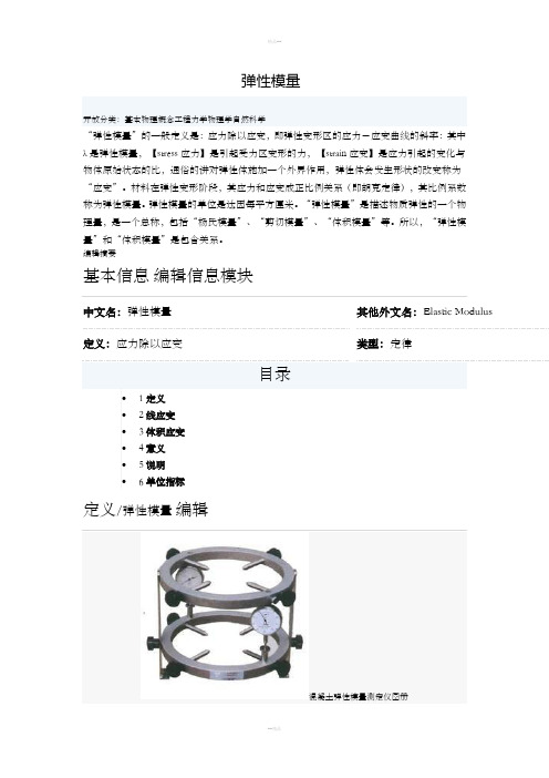 弹性模量定义与公式