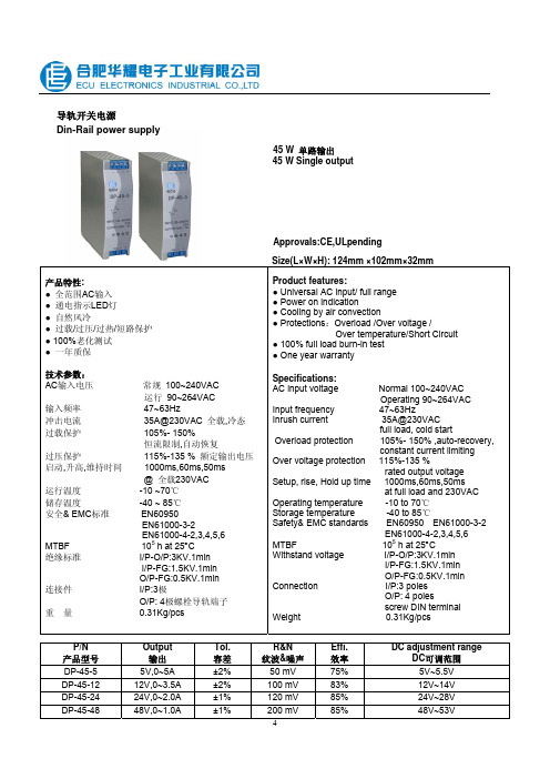 导轨开关电源 Din-Rail power supply