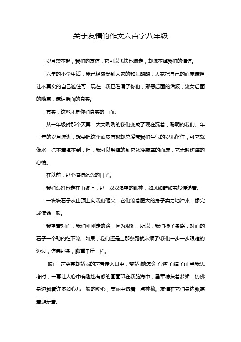 关于友情的作文六百字八年级