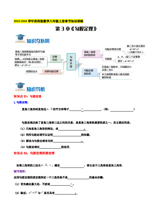 第3章《勾股定理》知识讲练(学生版)