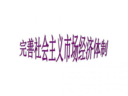 高中政治5.4《完善社会主义市场经济体制》精品名师公开课省级获奖课件 新人教版选修2