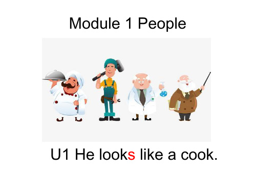 教科版广州英语四年级下册Module 1Unit 1 He looks like a cook 课件