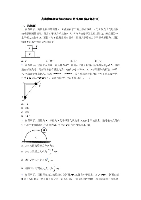 高考物理物理方法知识点易错题汇编及解析(6)