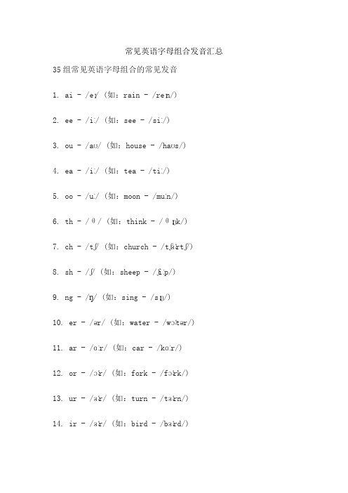 常见英语字母组合发音汇总