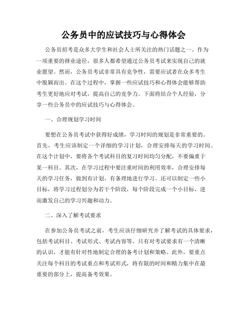 公务员中的应试技巧与心得体会