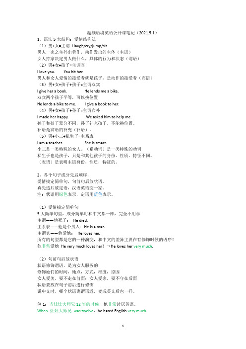 超频语境英语公开课笔记(2021.5.1)
