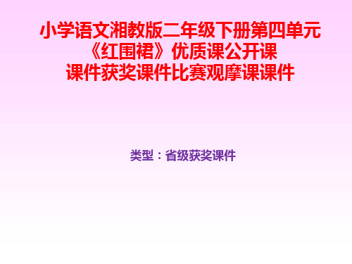 小学语文湘教版二年级下册第四单元《红围裙》优质课公开课课件获奖课件比赛观摩课课件B007