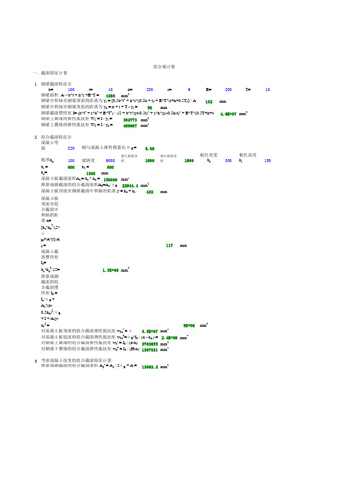 组合粱计算[钢结构计算表格Excel版]