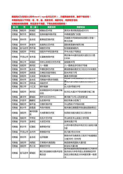 2020新版河南省画廊工商企业公司商家名录名单联系电话号码地址大全459家