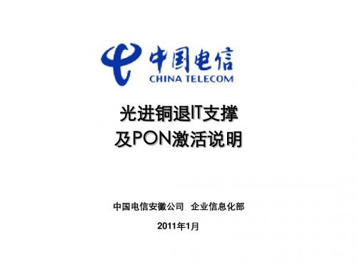 光进铜退IT支撑-PON激活