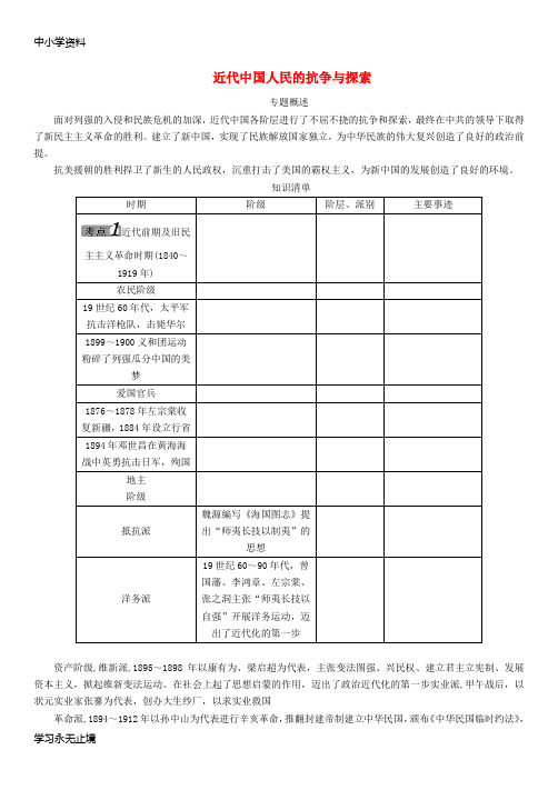 【K12教育学习资料】中考历史 热点专题二 近代中国人民的抗争与探索