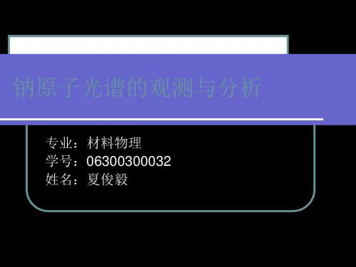 夏俊毅钠原子光谱观测与分析 24页PPT文档