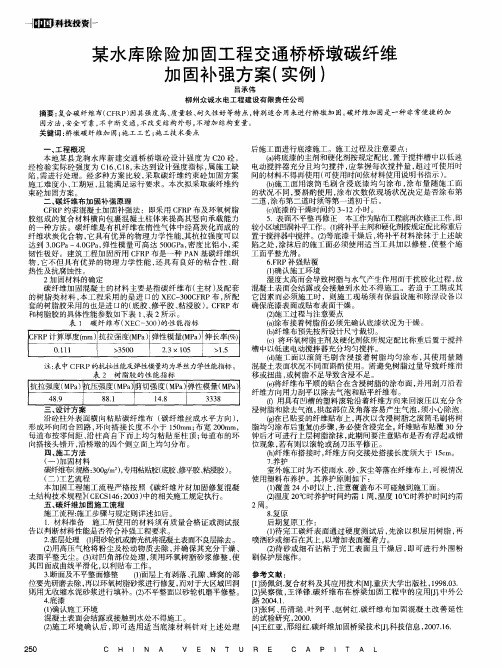 某水库除险加固工程交通桥桥墩碳纤维加固补强方案(实例)