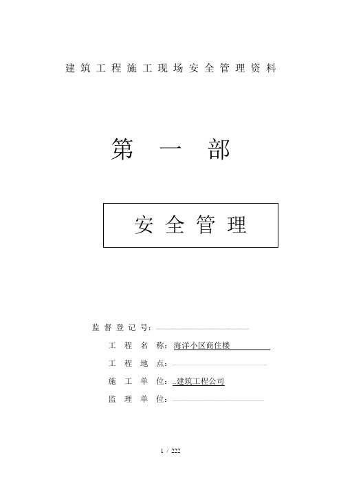 建筑工程施工现场安全管理资料全套样本参考(2)