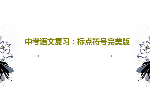 中考语文复习:标点符号完美版40页PPT