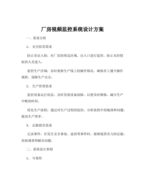 厂房视频监控系统设计方案