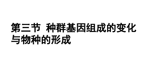 人教版《种群基因组成的变化与物种的形成》精美课件1