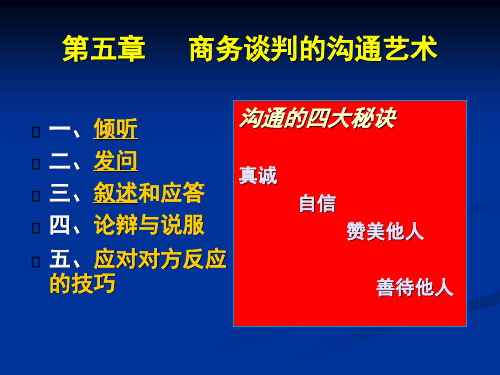 商务谈判的沟通艺术