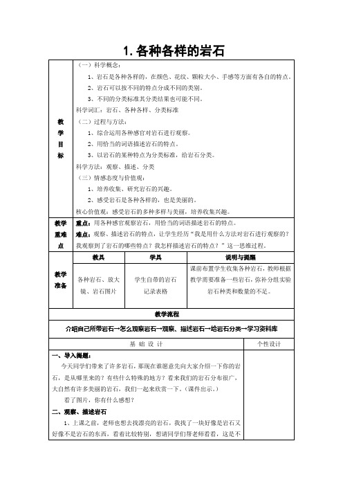 各种各样的岩石