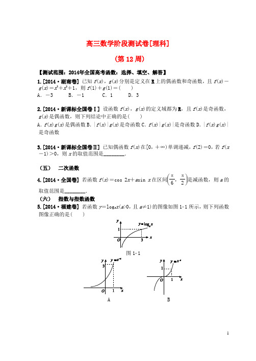 吉林省东北师范大学附属中学2016届高三数学第一轮复习阶段测试卷(第12周)理