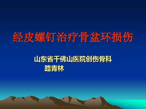经皮螺钉治疗骨盆环损伤课件