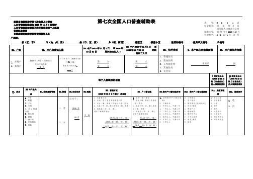 第七次全国人口普查辅助表