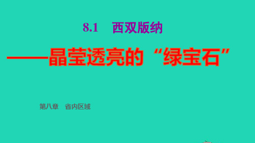 八年级地理下册第八章省内区域：西双版纳__晶莹透亮的绿宝石习题pptx课件晋教版