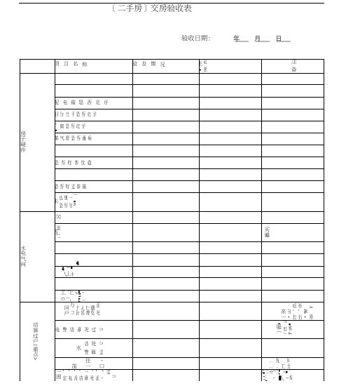 二手房交房验收表范本(买房必备)