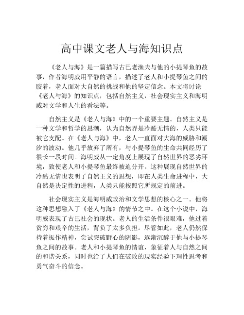 高中课文老人与海知识点