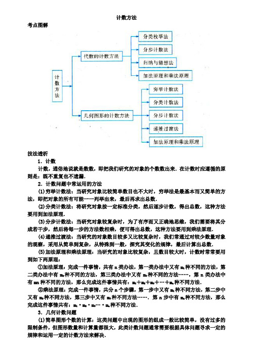 2019中考数学《计数方法》专题复习考点讲解(含答案)