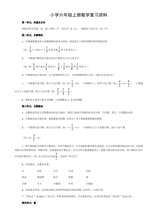 人教版小学六年级上册数学复习资料很齐全很实用1