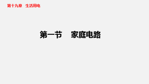 19.1 家庭电路 课件-2024-2025学年物理人教版九年级全一册