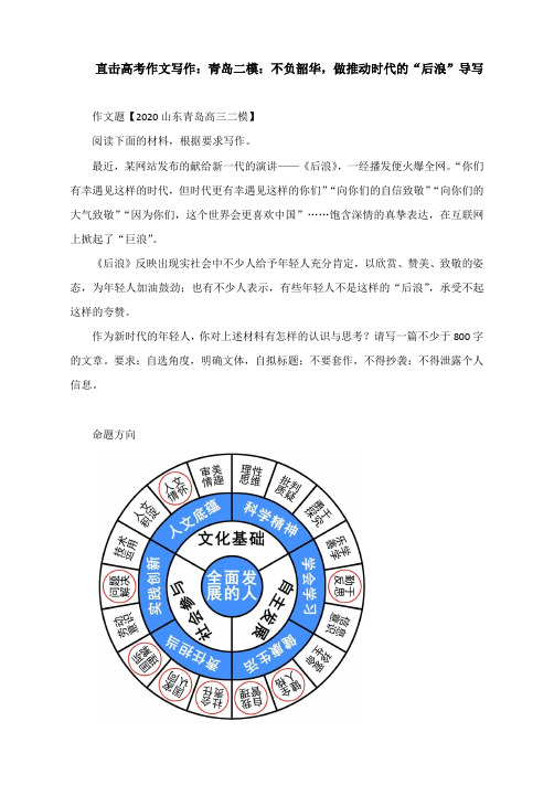 直击高考作文写作：青岛二模：不负韶华,做推动时代的“后浪”导写