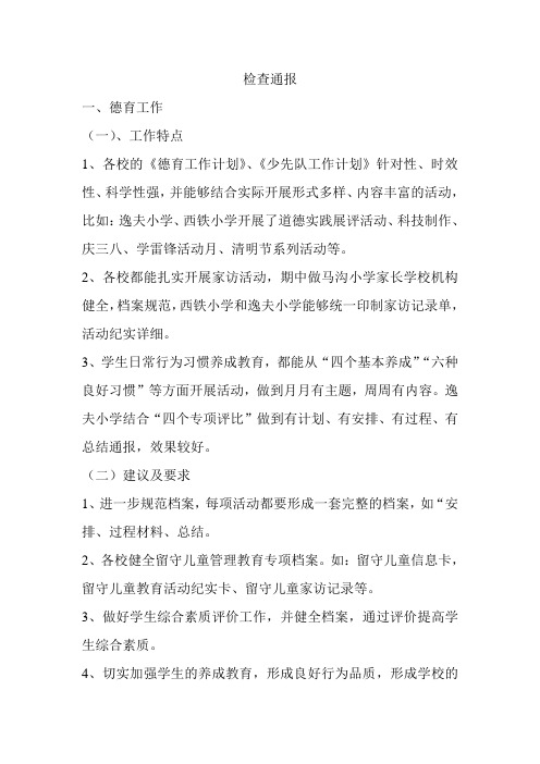 检查通报