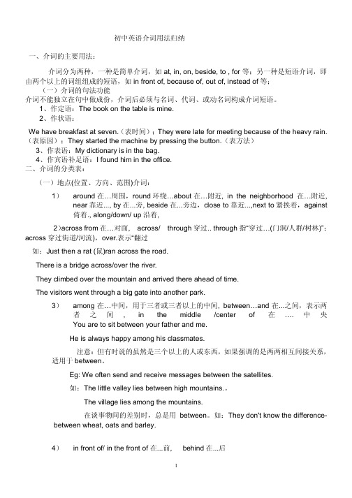 介词用法归纳