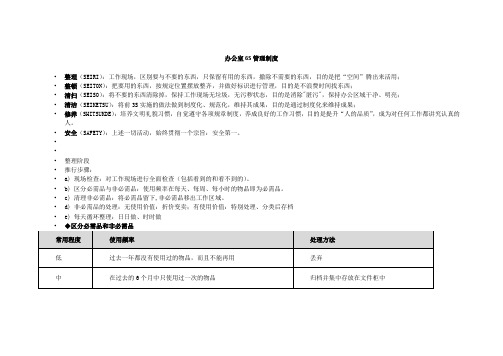 办公室6S管理制度