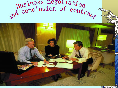 Business negotiation andconclusion of contract