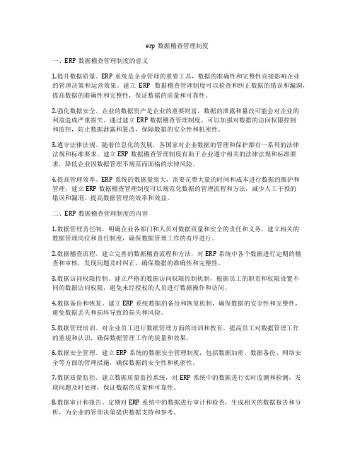 erp数据稽查管理制度